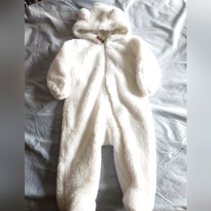 White, super soft infant snow suit!
